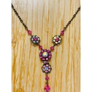 Liz Paiacios S.F pink swarovski crystal Necklace